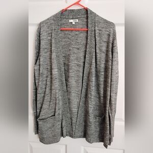 Womens Sonoma Cozy Gray Open Front Cardigan